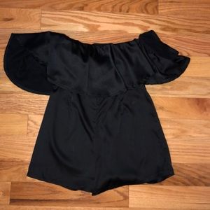 Off the shoulder satin romper. Tags still on.